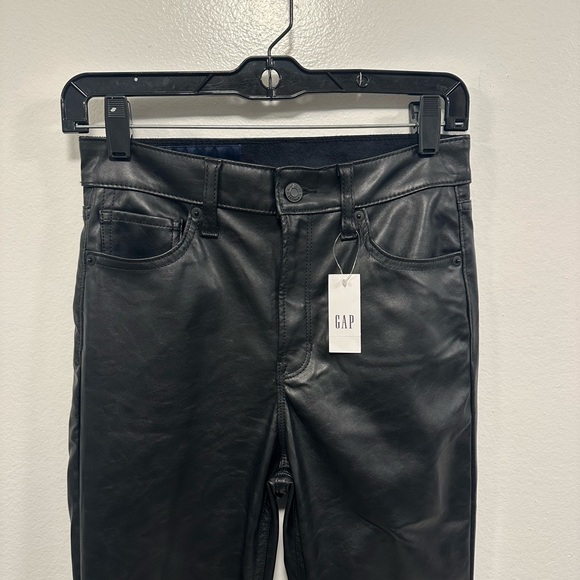 GAP Black Faux Leather Skinny leggings jegging Pants SIZE small 25 - Picture 3 of 9